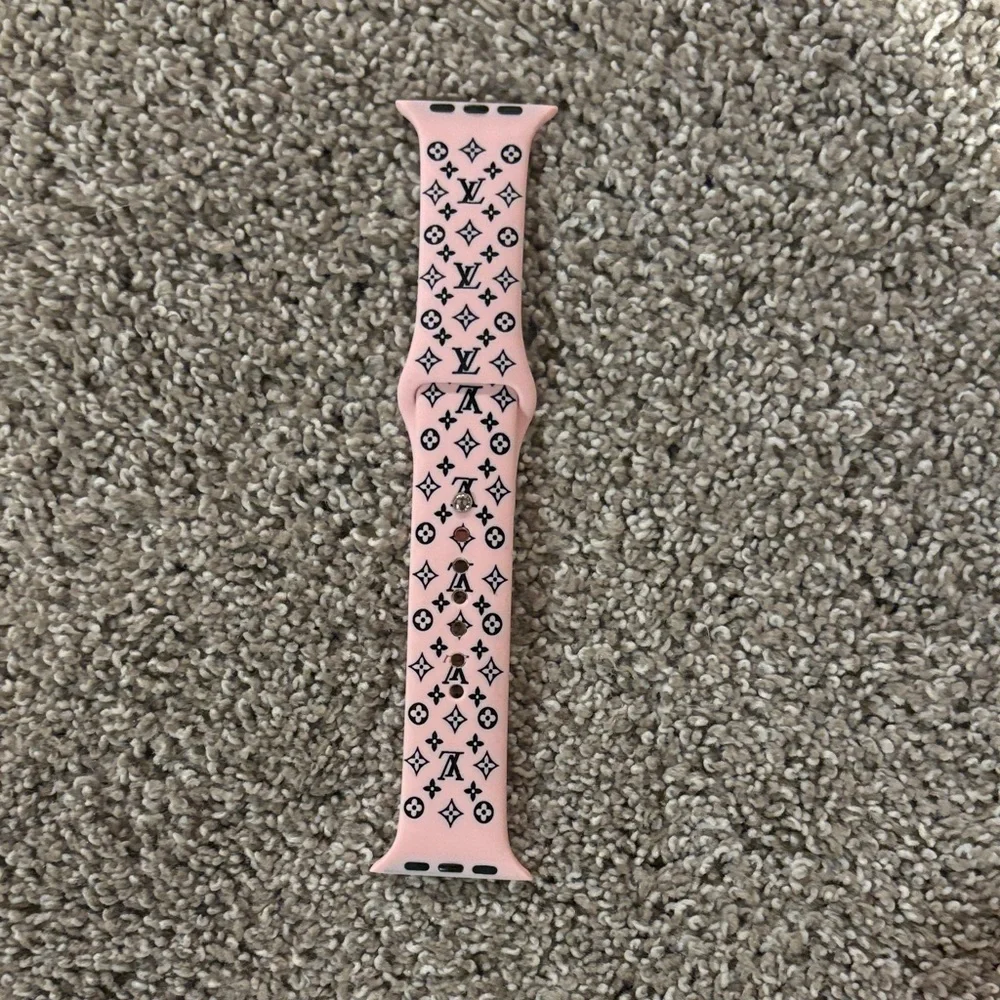 Pink Designer-Style Silicone Wristband for Smart Watches - Picture 1 of 1